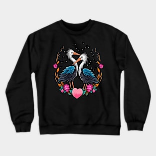 Stork Valentine Day Crewneck Sweatshirt